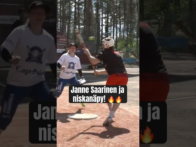 Janne Saarinen ja niskanäpy! 🔥🔥 #pesis #superpesis #finnish #baseball